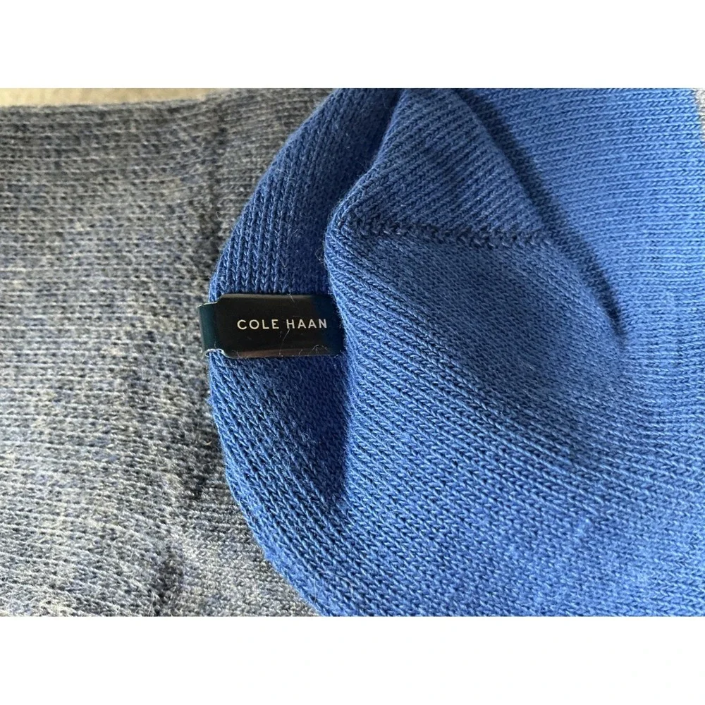 Cole Haan Mens 3 Pack Combed Cotton Striped Crew Socks Blue Black Grey Size 7-12